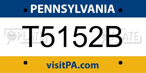 T5152B Pennsylvania License Plate