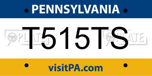 T515TS Pennsylvania License Plate