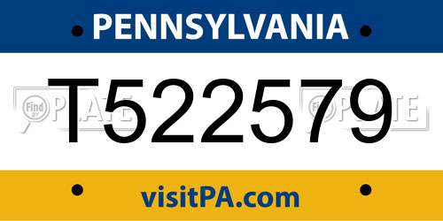 T522579 Pennsylvania License Plate
