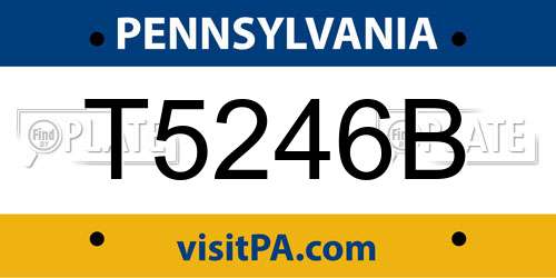 T5246B Pennsylvania License Plate