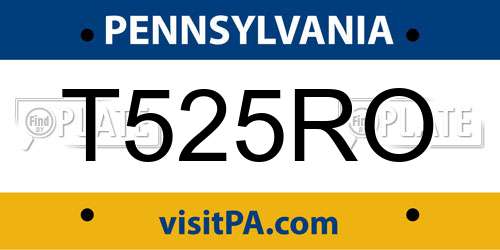 T525RO Pennsylvania License Plate