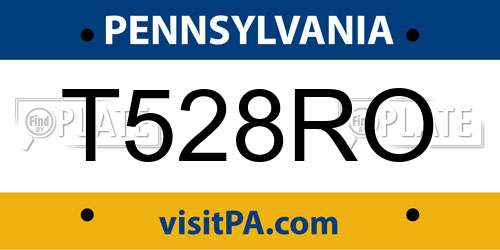 T528RO Pennsylvania License Plate
