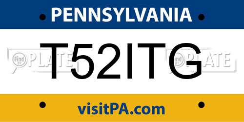 T52ITG Pennsylvania License Plate