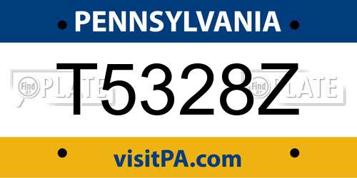 T5328Z Pennsylvania License Plate