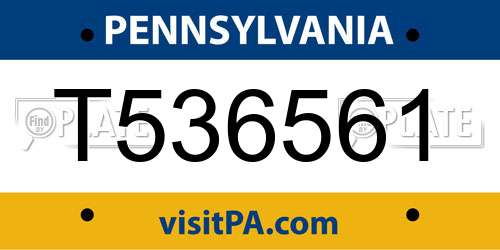 T536561 Pennsylvania License Plate
