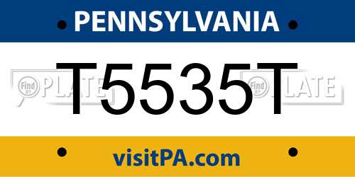 T5535T Pennsylvania License Plate
