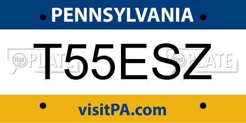 T55ESZ Pennsylvania License Plate