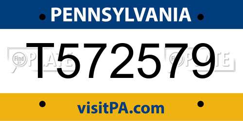 T572579 Pennsylvania License Plate