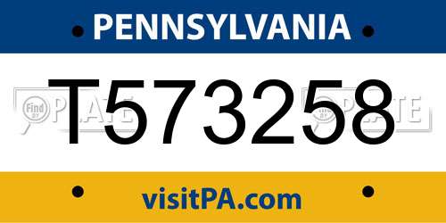 T573258 Pennsylvania License Plate