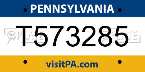 T573285 Pennsylvania License Plate