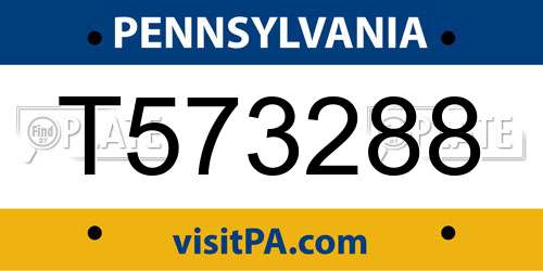T573288 Pennsylvania License Plate