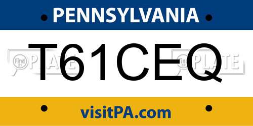 T61CEQ Pennsylvania License Plate