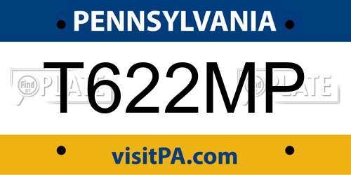 T622MP Pennsylvania License Plate