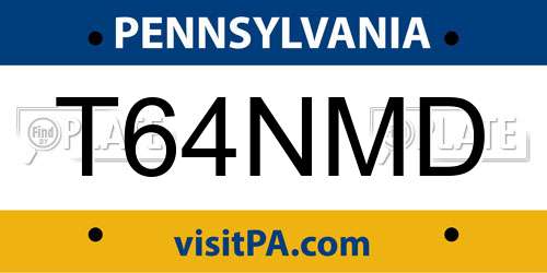 T64NMD Pennsylvania License Plate