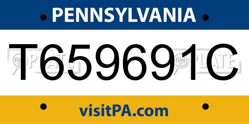 T659691C Pennsylvania License Plate