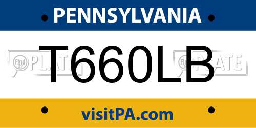 T660LB Pennsylvania License Plate