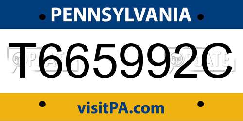 T665992C Pennsylvania License Plate