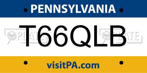 T66QLB Pennsylvania License Plate