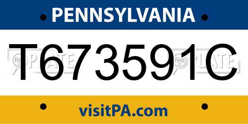 T673591C Pennsylvania License Plate