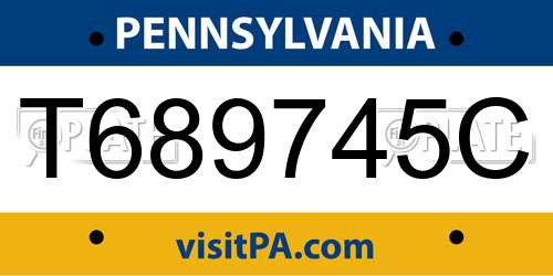 T689745C Pennsylvania License Plate