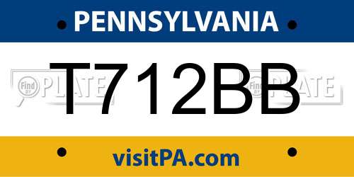T712BB Pennsylvania License Plate