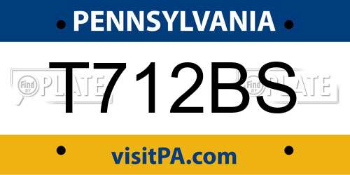 T712BS Pennsylvania License Plate