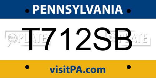 T712SB Pennsylvania License Plate