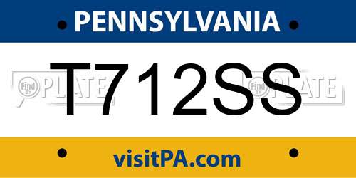 T712SS Pennsylvania License Plate