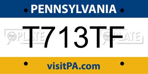 T713TF Pennsylvania License Plate