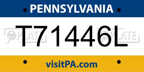 T71446L Pennsylvania License Plate