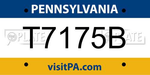 T7175B Pennsylvania License Plate