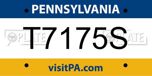 T7175S Pennsylvania License Plate