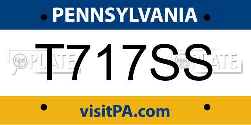 T717SS Pennsylvania License Plate