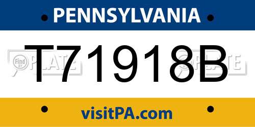T71918B Pennsylvania License Plate