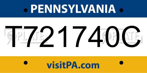 T721740C Pennsylvania License Plate
