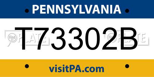 T73302B Pennsylvania License Plate