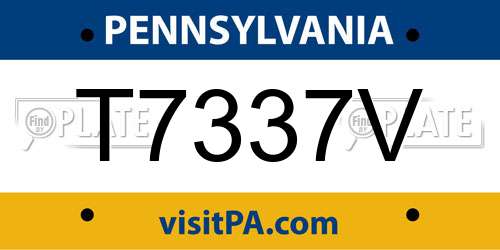 T7337V Pennsylvania License Plate