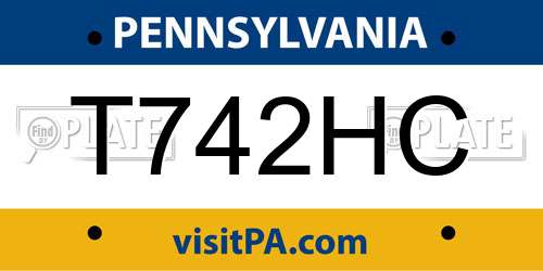 T742HC Pennsylvania License Plate