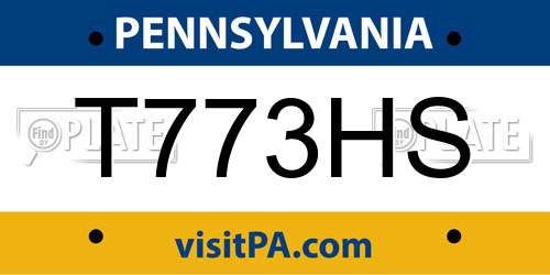 T773HS Pennsylvania License Plate