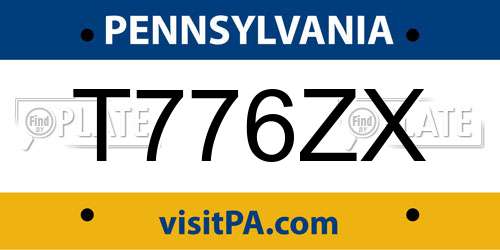 T776ZX Pennsylvania License Plate
