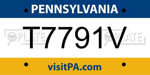 T7791V Pennsylvania License Plate