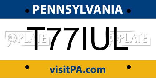 T77IUL Pennsylvania License Plate