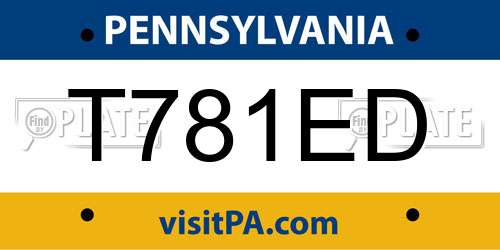 T781ED Pennsylvania License Plate