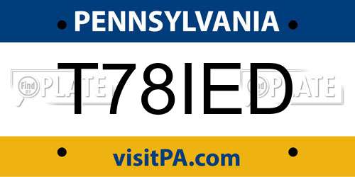 T78IED Pennsylvania License Plate