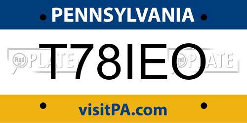 T78IEO Pennsylvania License Plate