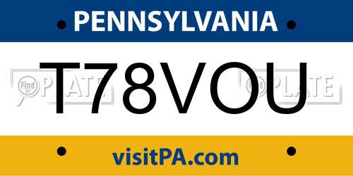 T78VOU Pennsylvania License Plate