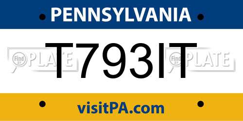 T793IT Pennsylvania License Plate