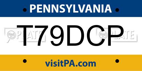 T79DCP Pennsylvania License Plate