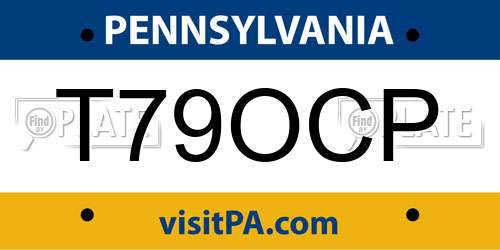 T79OCP Pennsylvania License Plate