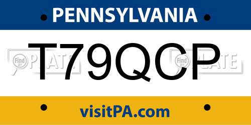 T79QCP Pennsylvania License Plate